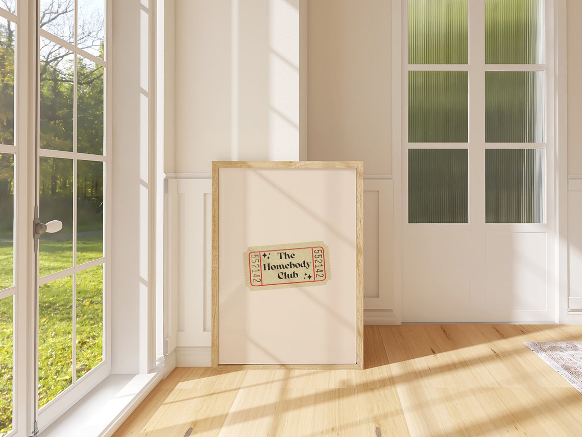 The Homebody Club Beige Retro Ticket Neutral Dorm Poster Decor - Image 3