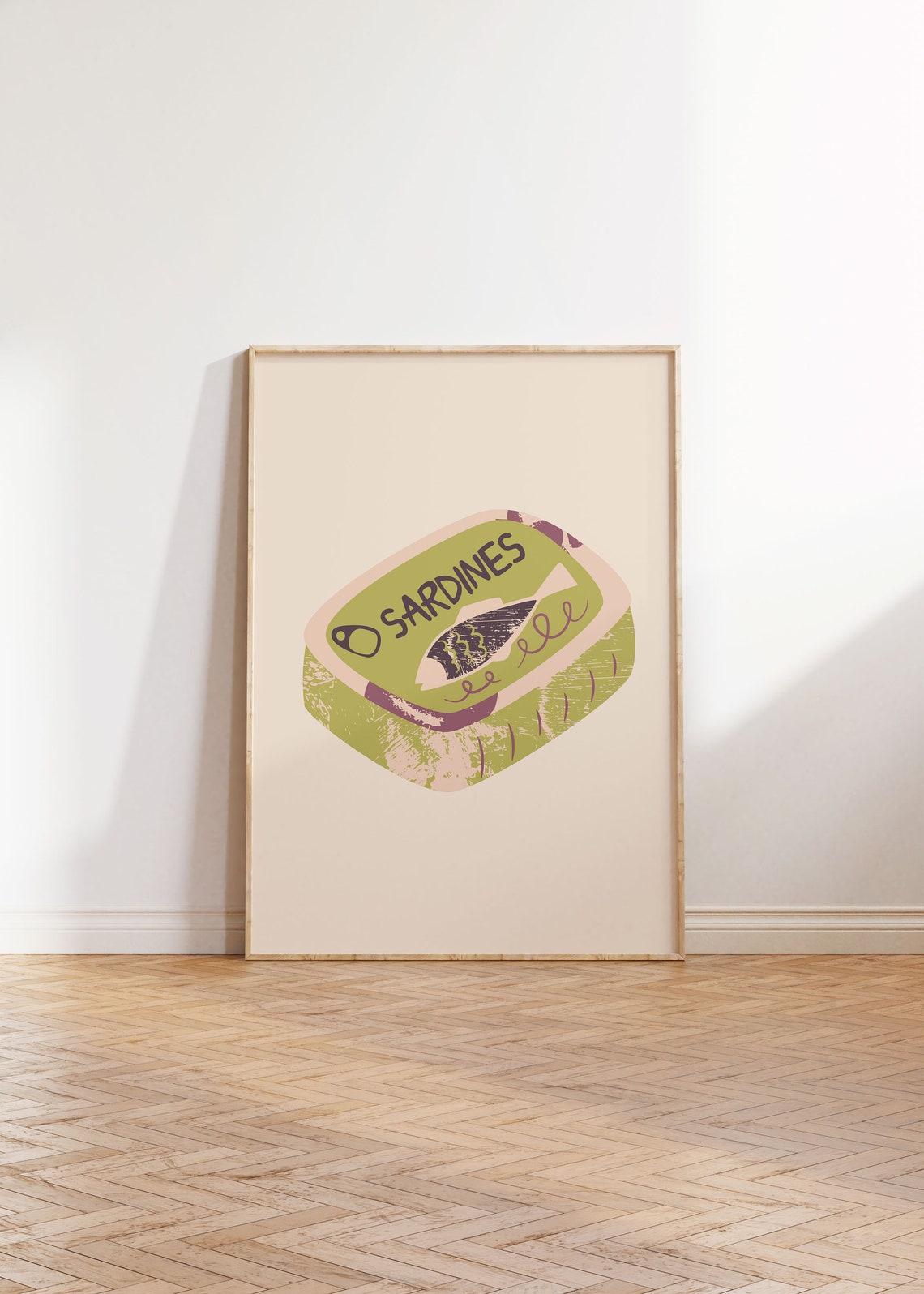 Sardines Vintage Food Print French Food Print Retro Food Art Mid Century Print Modern Kitchen Wall Art French Sketch Print