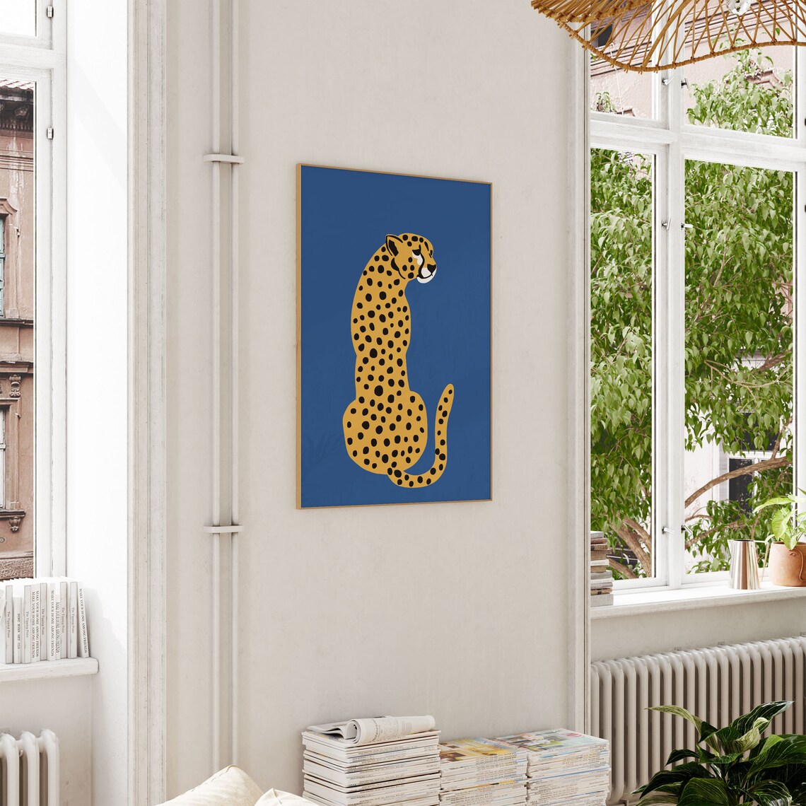 Cheetah Print Sapphire Leopard Boho Art Print - Image 2
