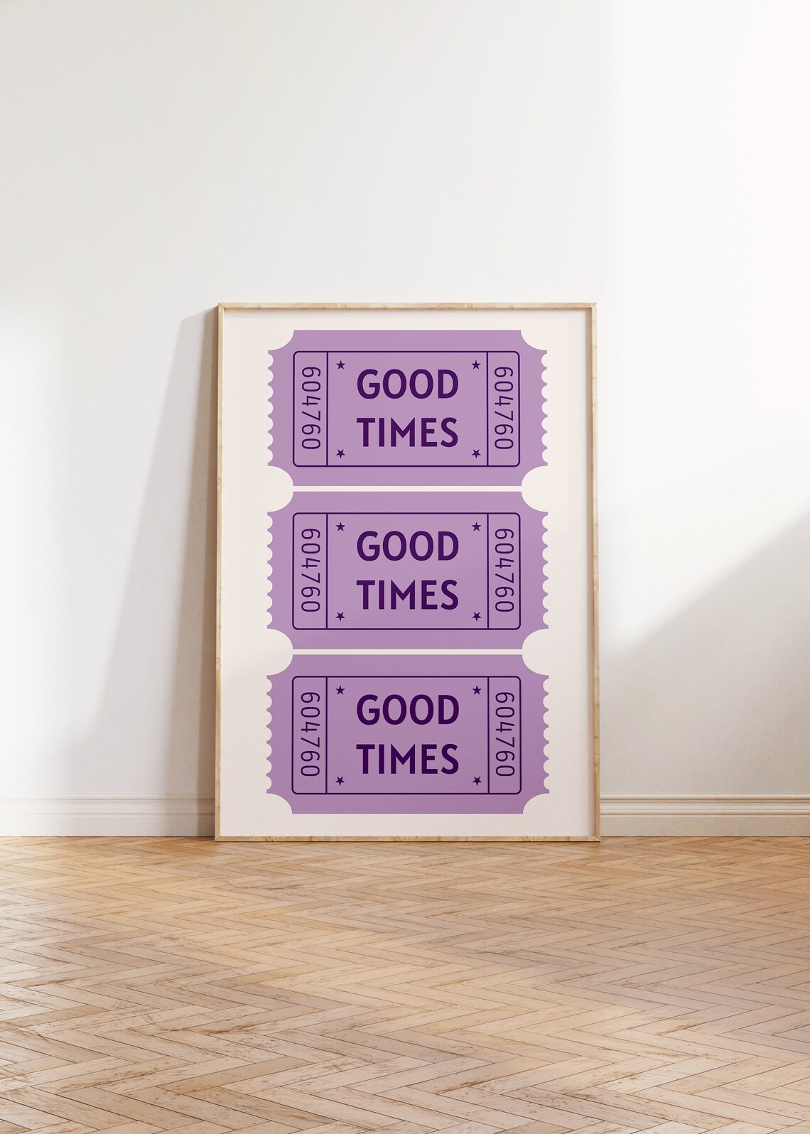 Trendy Preppy Purple Good Times Ticket Bedroom Dorm Poster Decor