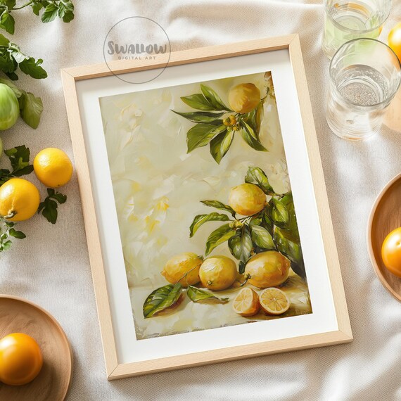 Kitchen Wall Art Lemon Print Boho Kitchen Decor Citrus Wall Art Trendy Kitchen Decor