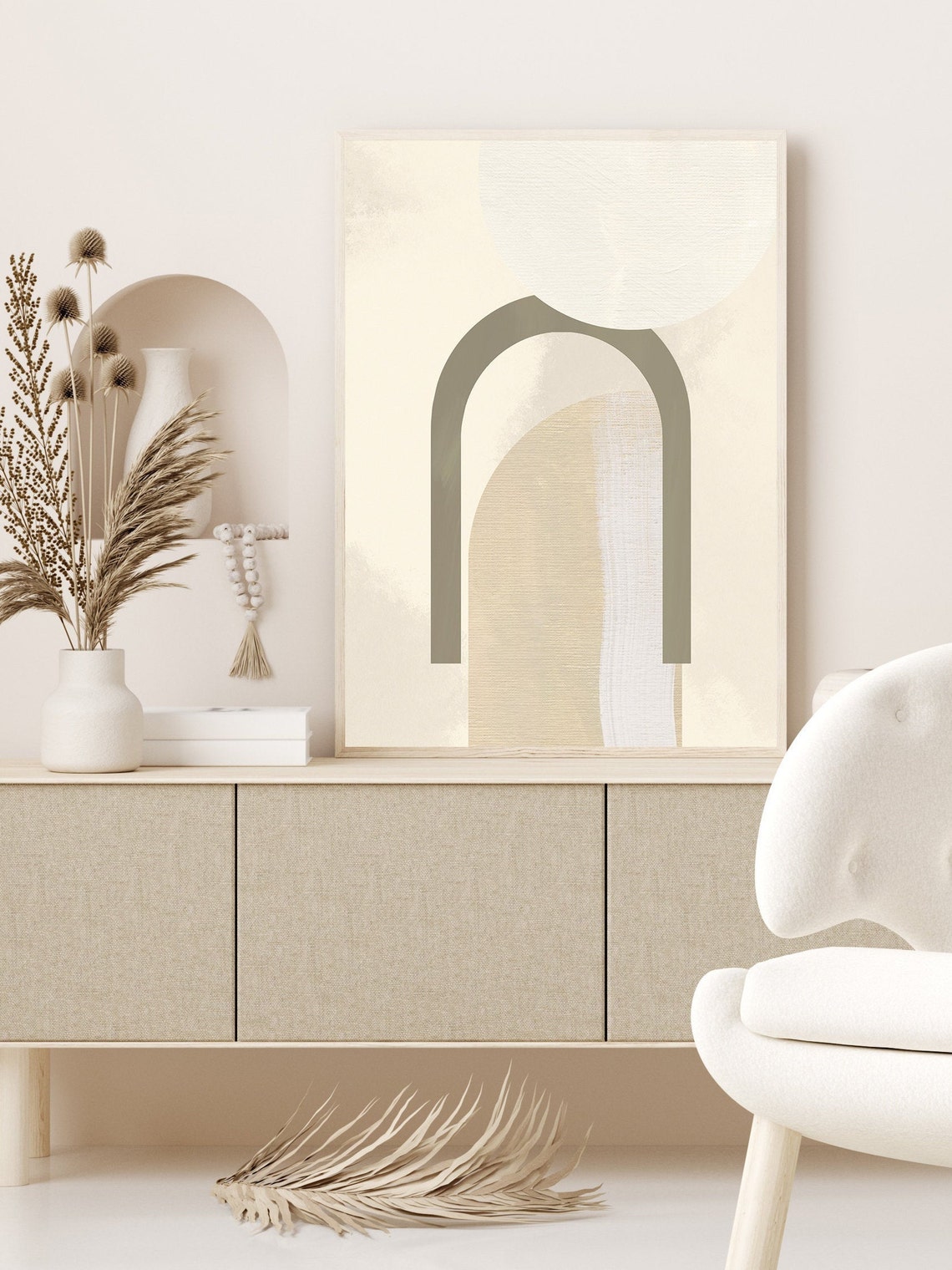 Abstract Print Contemporary Wall Art Large Abstract Print Abstract Bedroom Prints Neutral Art Print Boho Wall Decor - Image 3