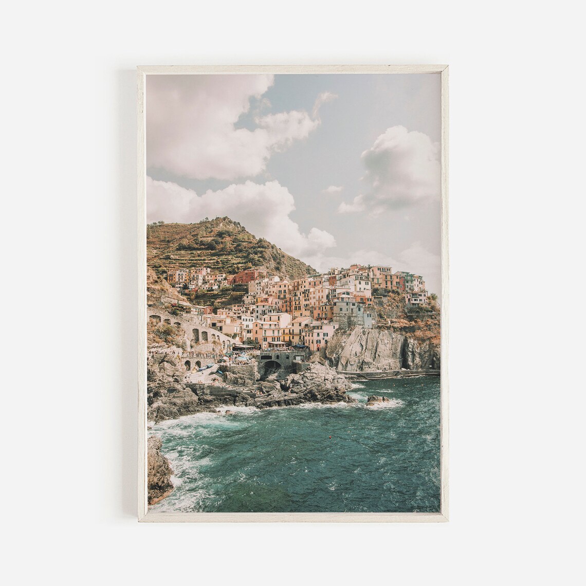 Cinque Terre Manarola Colorful Cliffside Village Sea View Travel Poster