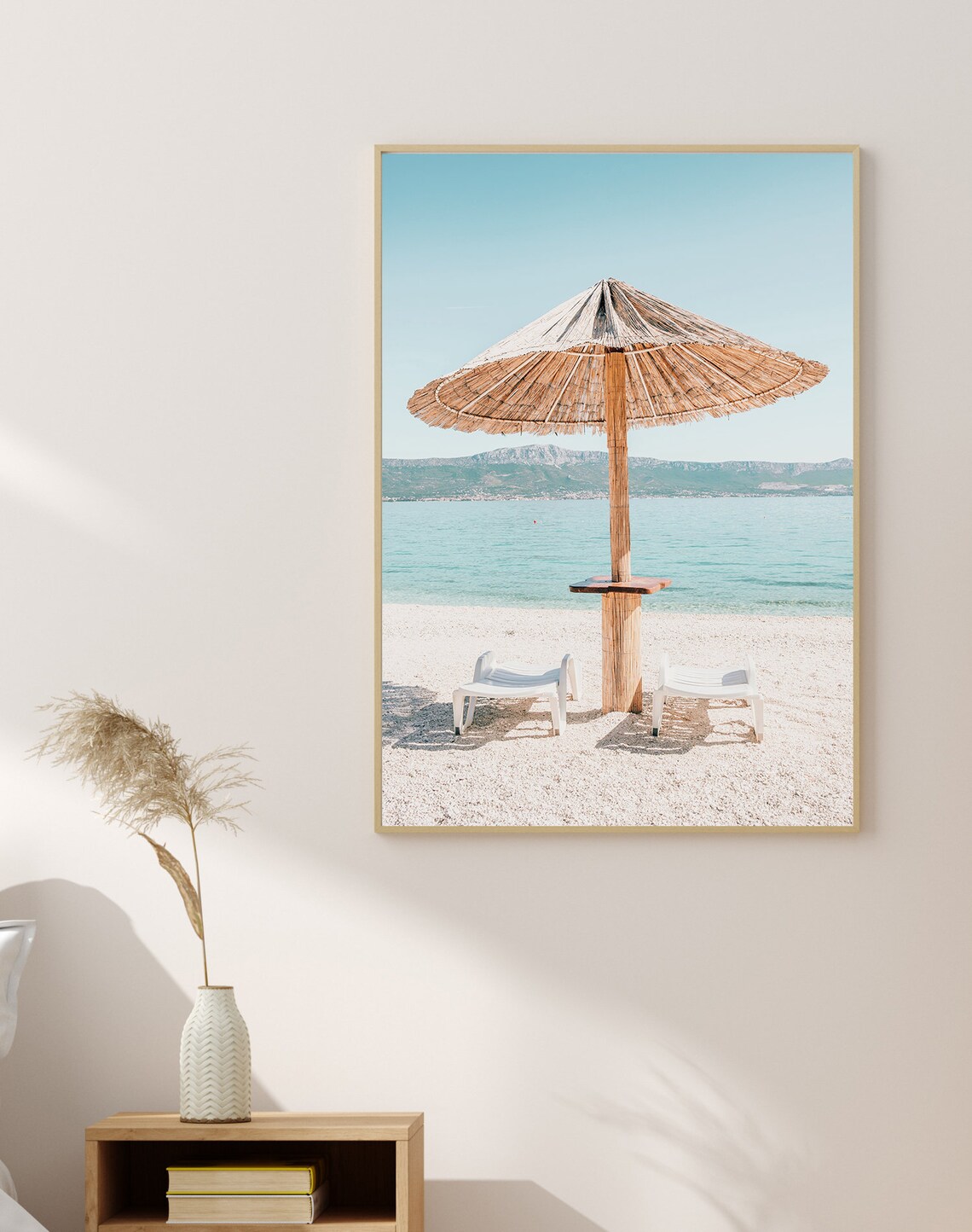 Rattan Beach Umbrella Amalfi Coast Travel Poster - Image 4