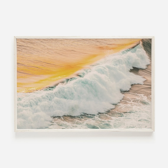 Ocean Sunset Beach Print, Boho Coastal Decor