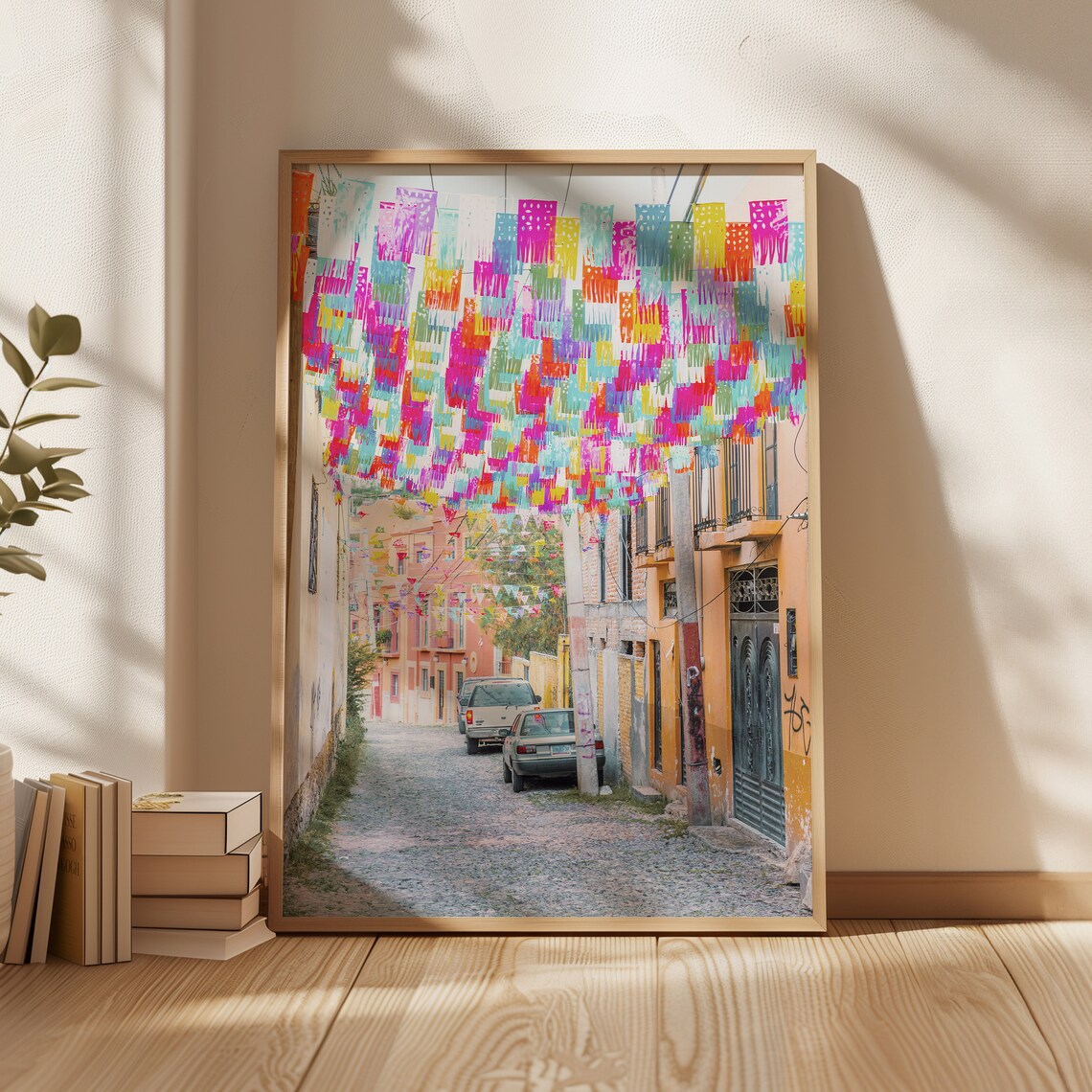 Mexico City Street Colorful Papel Picado Flags Festive Old Town Poster - Image 4