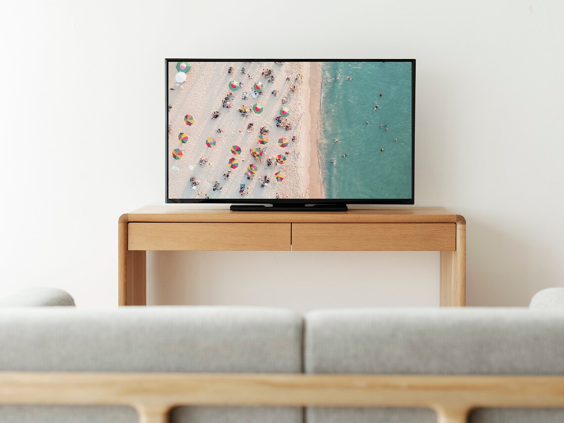 People On The Beach Aerial Beach Art Print - Image 3