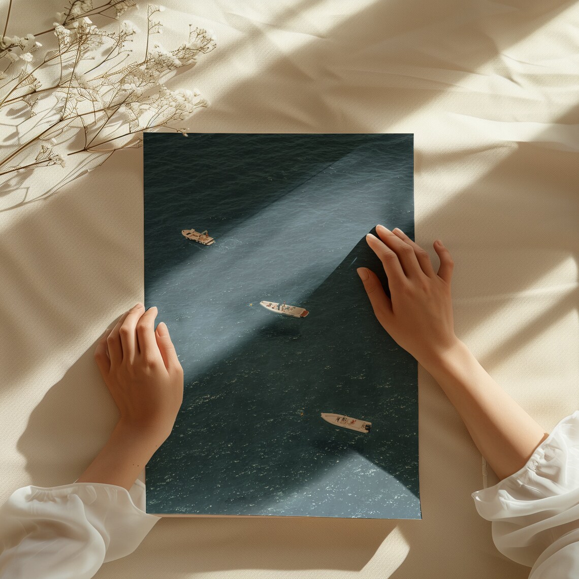 Mediterranean Boat Print Positano Wall Art Italy Amalfi Coast Photography Fisherman Art Aerial Positano Photo - Image 3