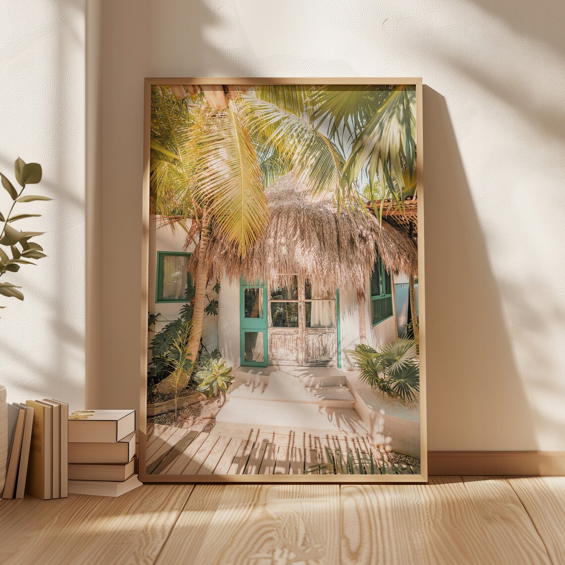 Tulum Mexico Palapa Bungalow Tropical Resort Hideaway Travel Poster - Image 4
