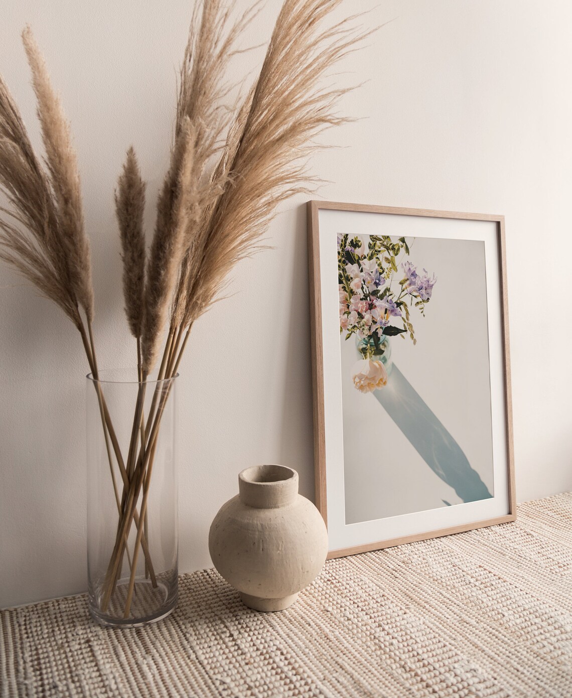 Pastel Wildflower Bouquet Glass Jar Morning Light Floral Art Poster - Image 2