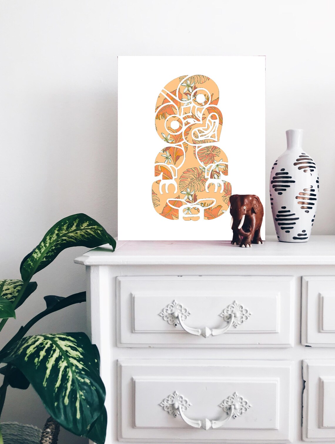 Tiki Tropical Art Print, New Zealand Maori Art - Image 3