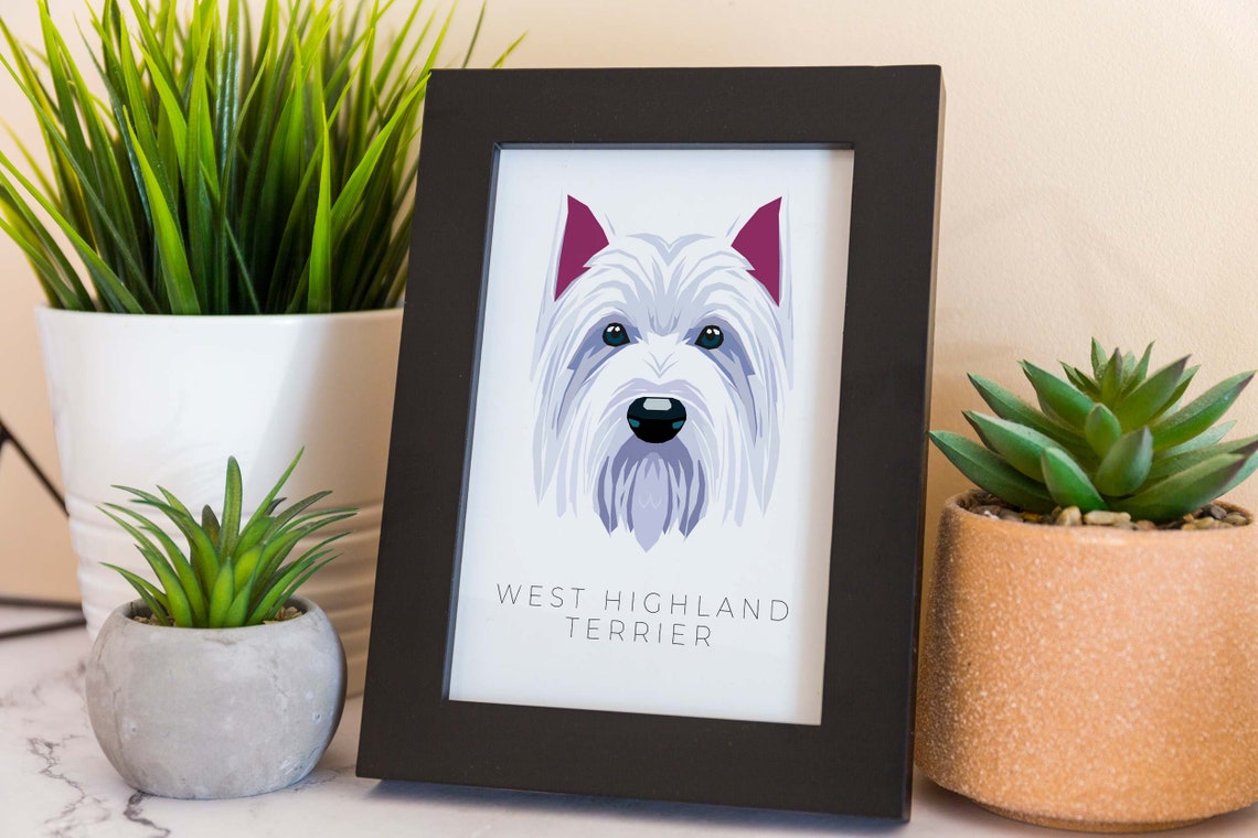West Highland Terrier Geometric Pop Art White Dog Portrait Wall Art - Image 2