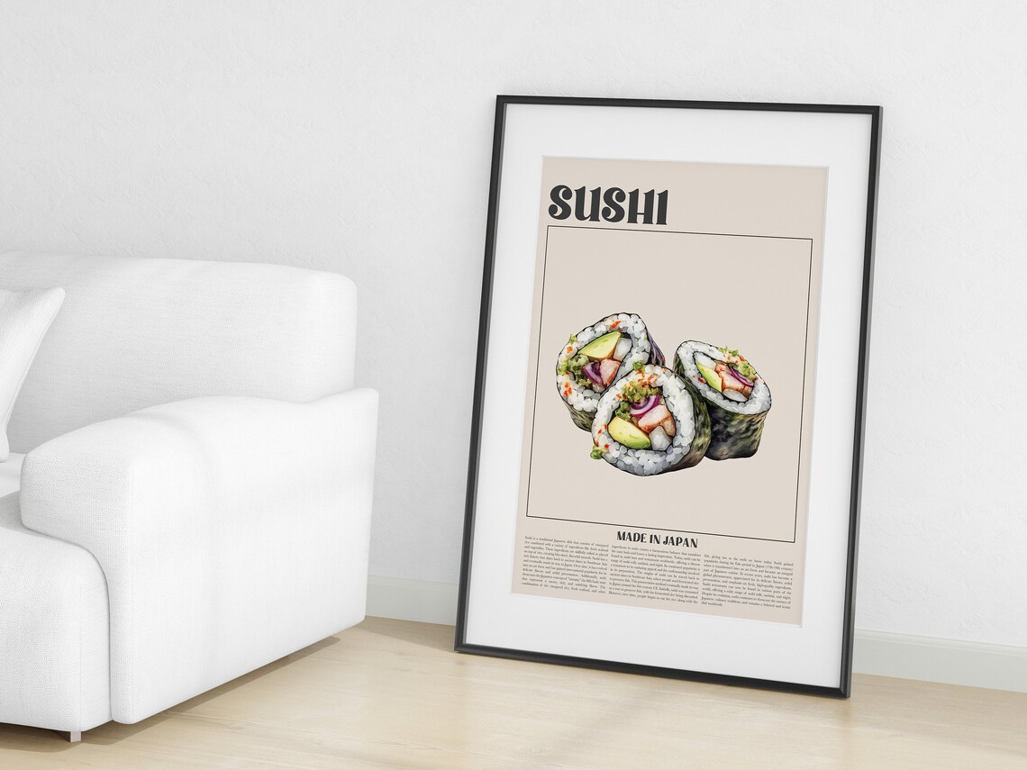 Retro Sushi Vintage Japanese Art, Poster Print - Image 3