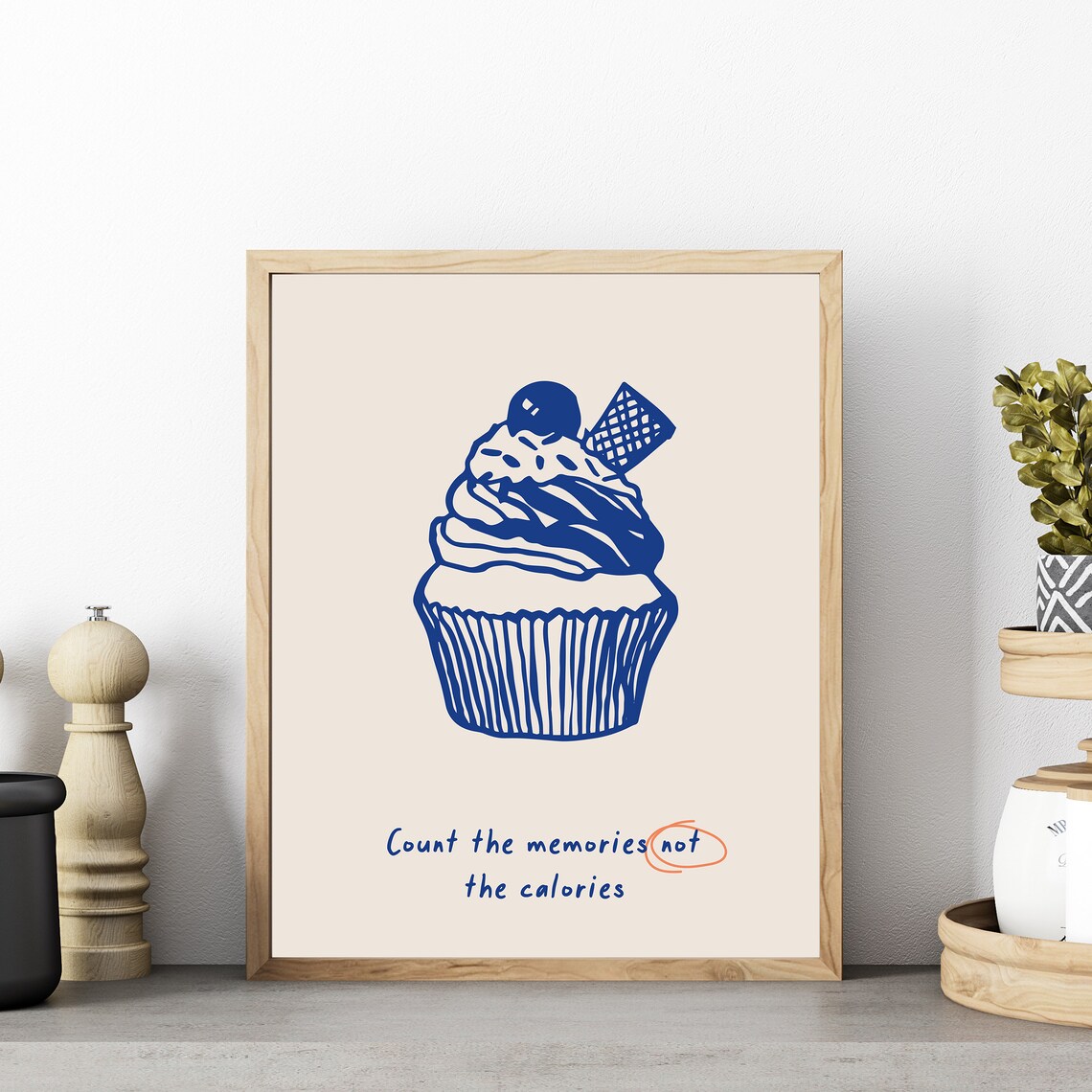 Cupcake Dessert Poster, Modern Kitchen Decor