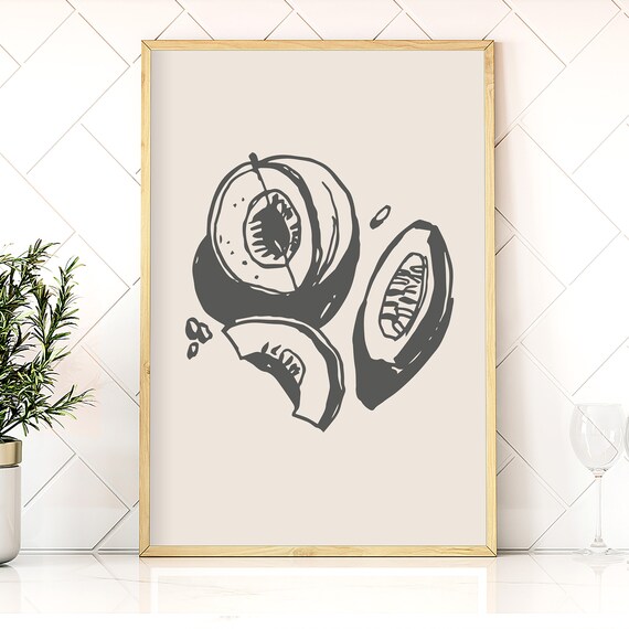 Melon Fruit Food Wall Art Modern Style Posters With Food Vintage Food Poster Kitchen Wall Art Kitchen Decor Modern Food Print