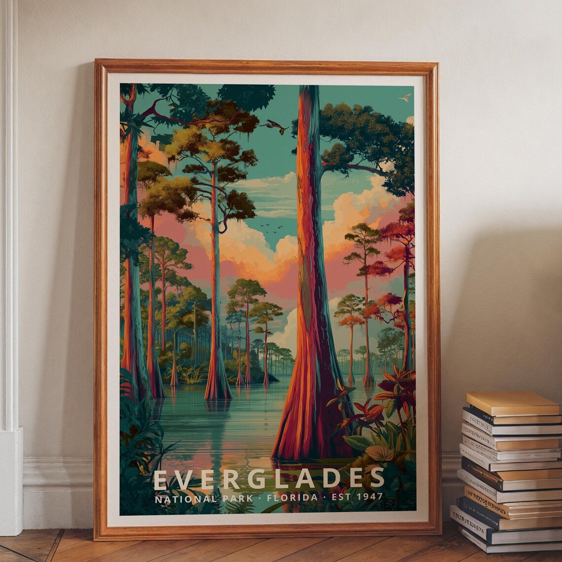Everglades National Park Cypress Swamp Sunset Florida Art Poster