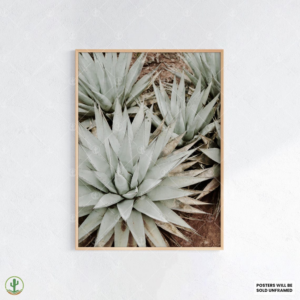 Agave Plant Wall Art Minimalist Botanical Print In Soft Sage Green Desert Succulent Poster For Modern Boho Decor