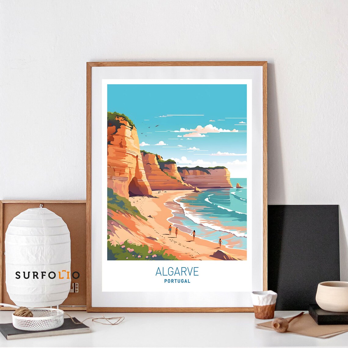 Algarve Portugal Coastal Cliff Travel Poster
