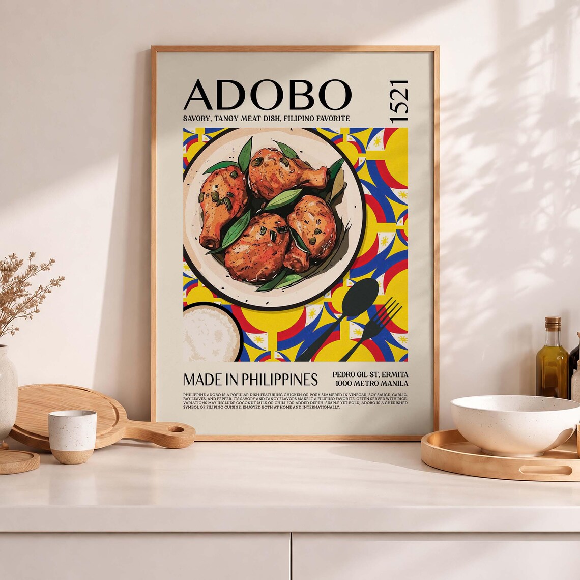 Filipino Adobo Poster Print, Traditional Cuisine