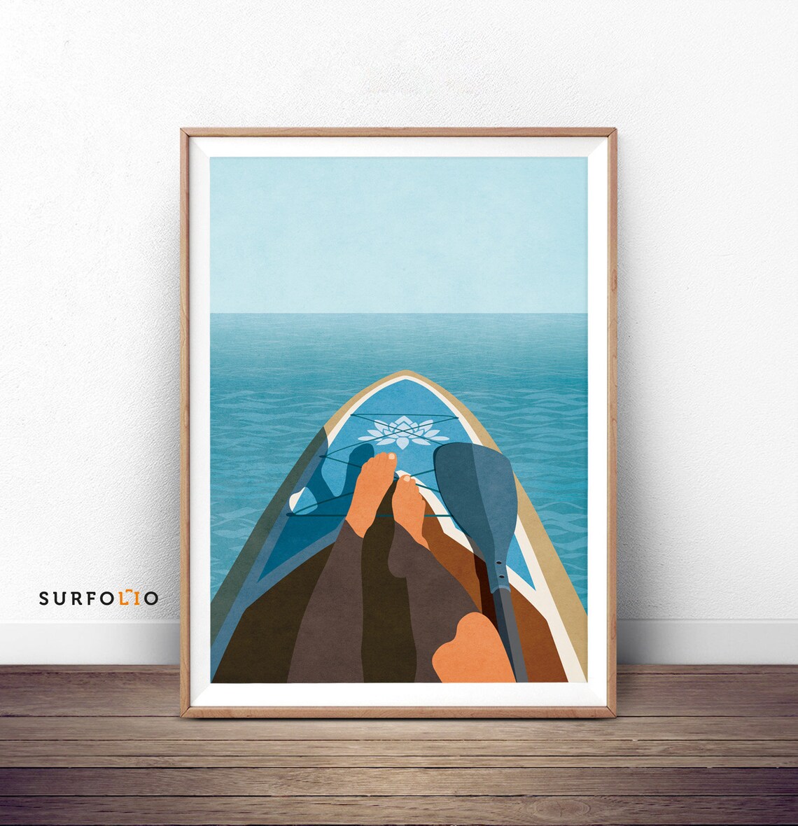Stand Up Paddle Board Ocean Horizon Poster Print