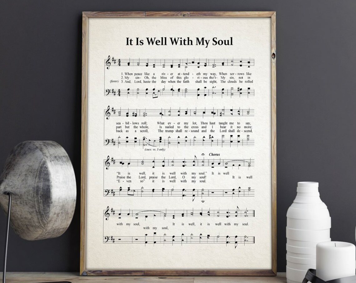 It Is Well With My Soul Hymn Sheet Music Art Print