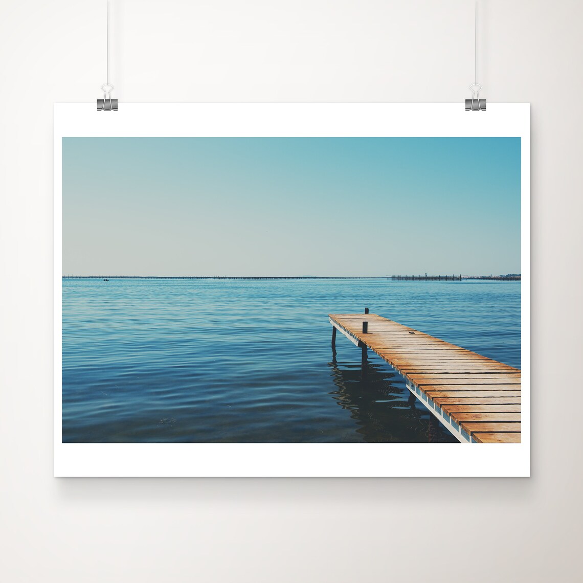 South of France Wooden Pier Turquoise Mediterranean Sea Photo Poster
