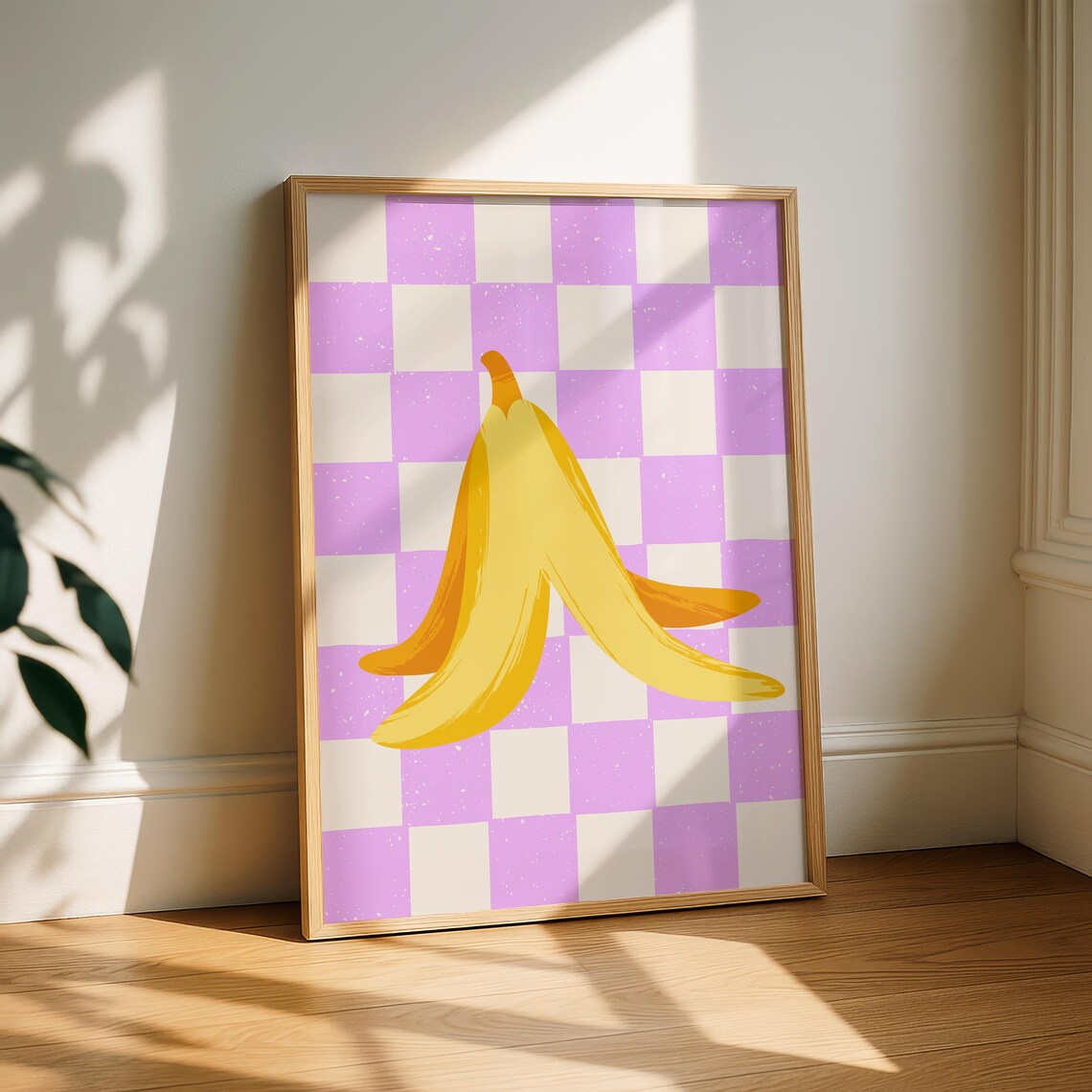 Slippy Banana Print, Minimalist Kitchen Wall Art