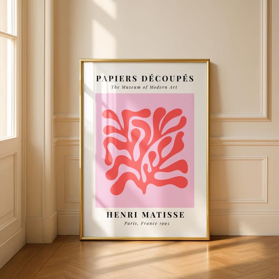 Matisse Art Print Abstract Wall Pink Poster Mid Century Modern Decor Gallery Minimalist