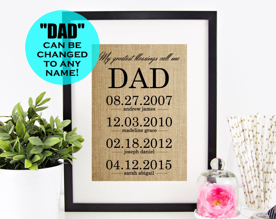 My Greatest Blessings Call Me Dad Birth Dates Family Names Gift Poster