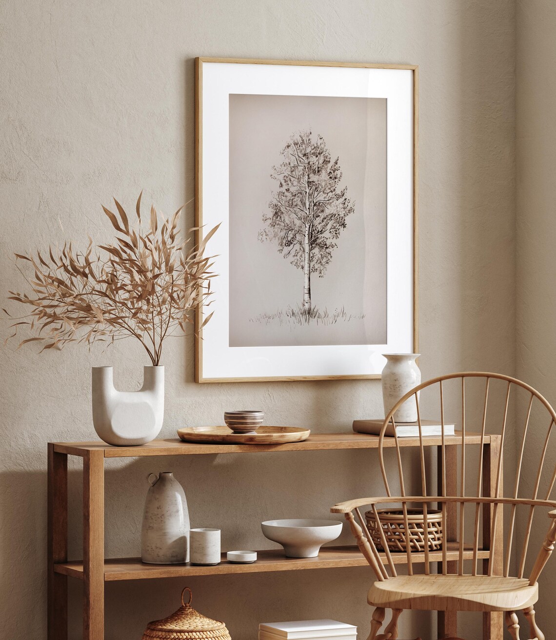 Vintage Aspen Tree Pencil Sketch Art Print - Image 3