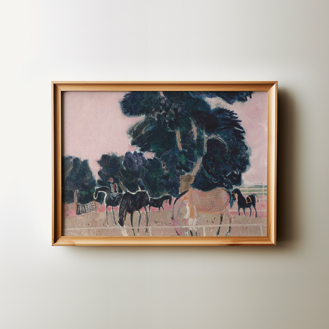 Abstract Equestrian Vintage Landscape Art Print - Image 2