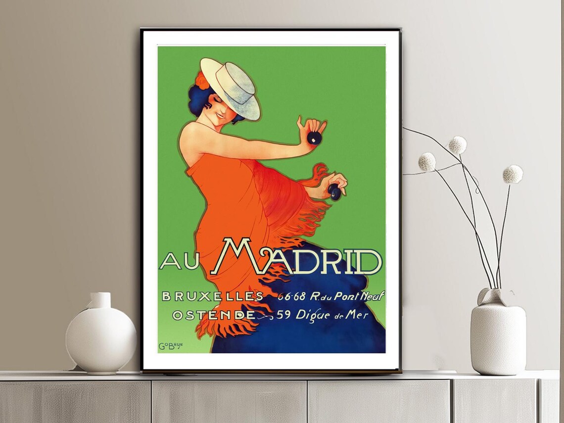 Madrid Spain Vintage Travel Poster, Travel Poster