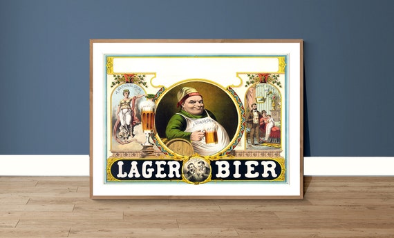 Lager Bier Vintage Fooddrink Poster Retro Poster Beverages Art Work Alcholic Drink Gift Idea Wall Decor