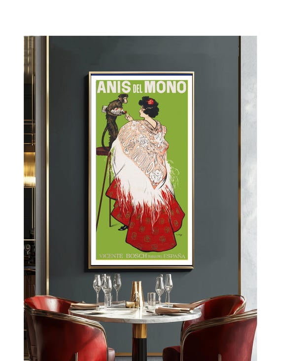 Anis Del Mono Vintage Fooddrink Poster By Ramon Casas Beverage Art Gift Idea Wall Decor