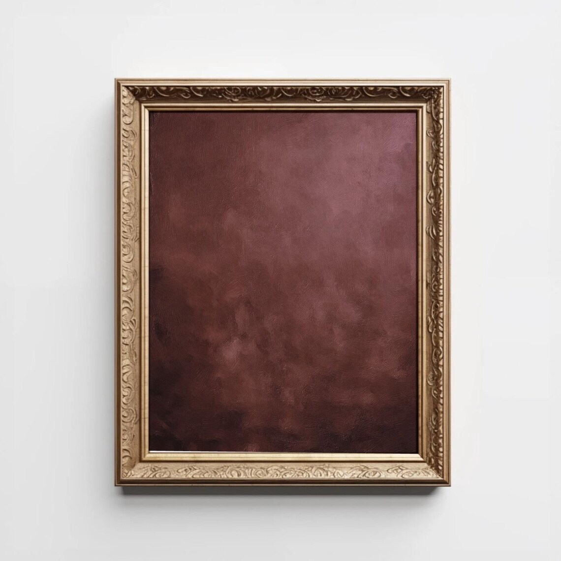 Dark Burgundy Wine Color Oil Painting Art Print