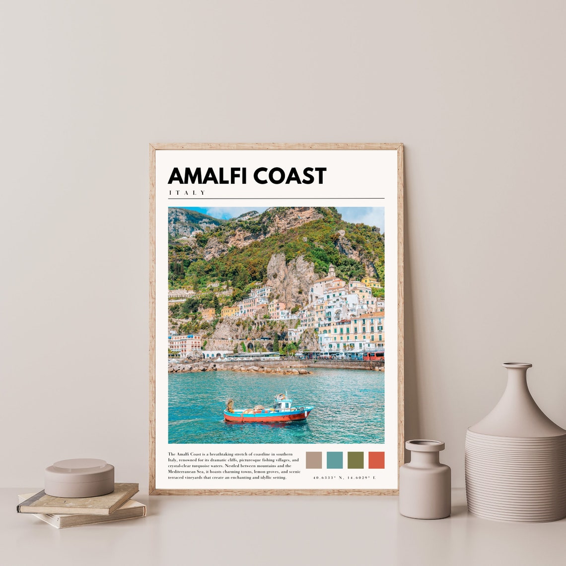 Amalfi Coast Italy Positano Cliffside Village Turquoise Sea Poster - Image 4