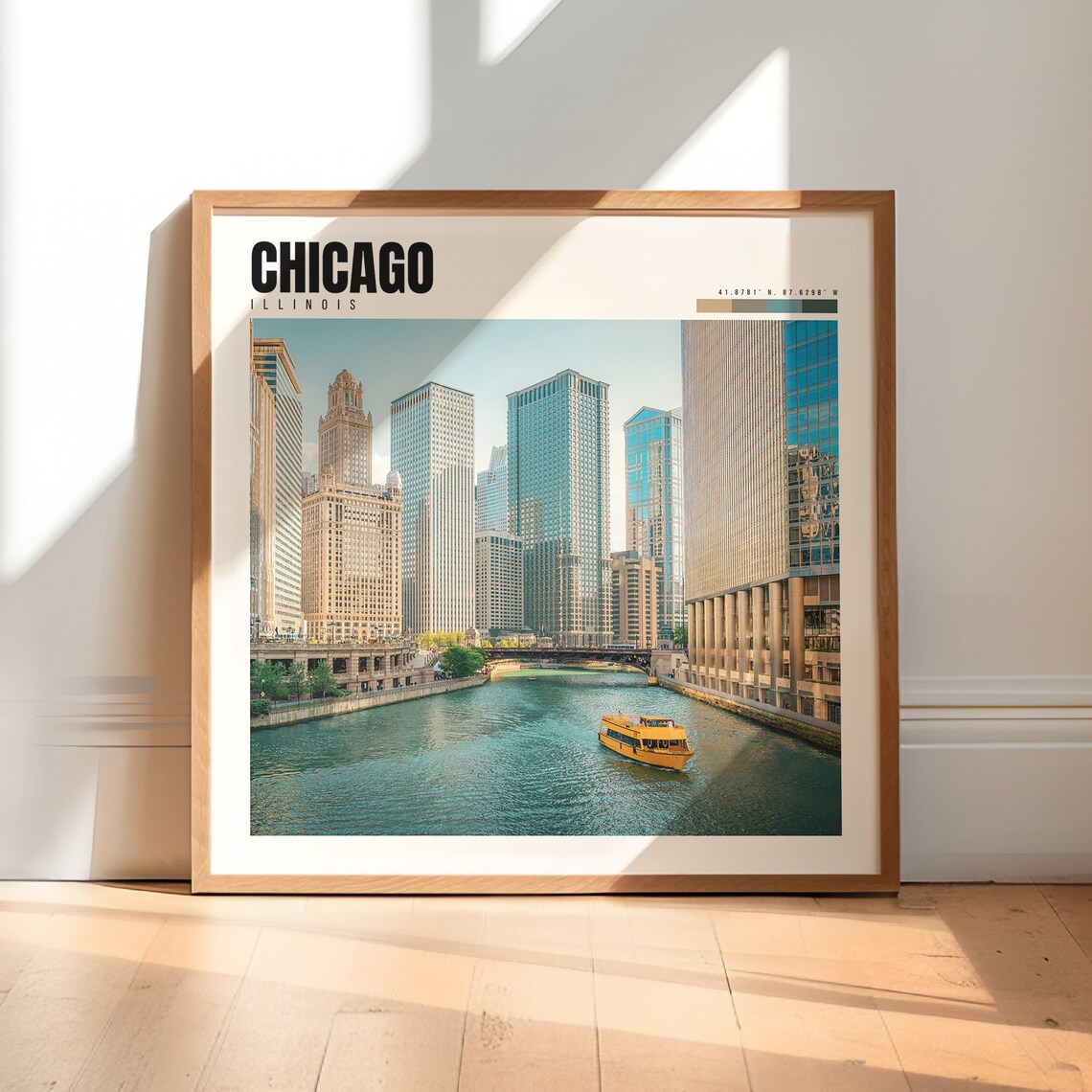 Chicago Travel Poster, City Photography Wall Art