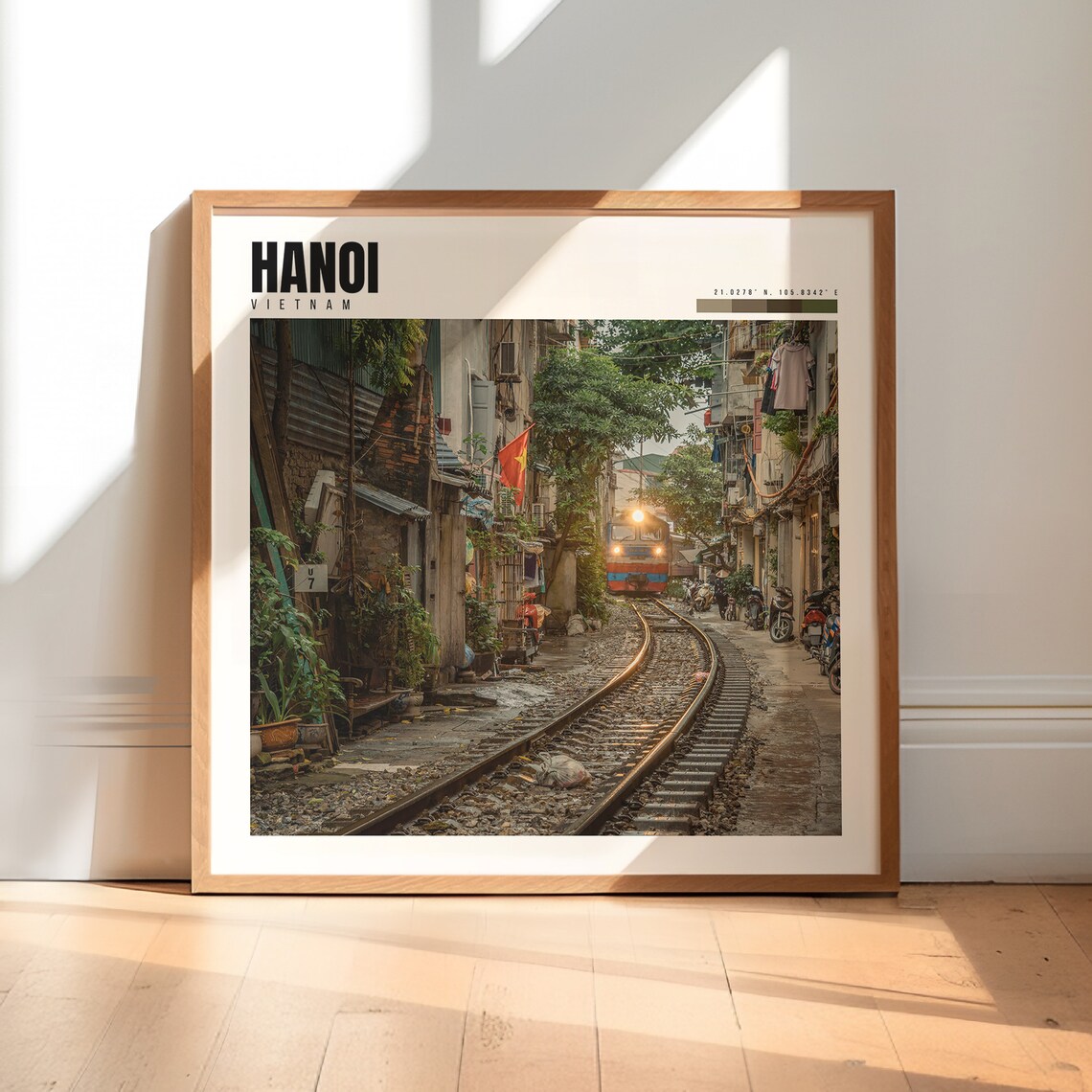 Hanoi Vietnam Train Street Railway Old Quarter City Life Poster