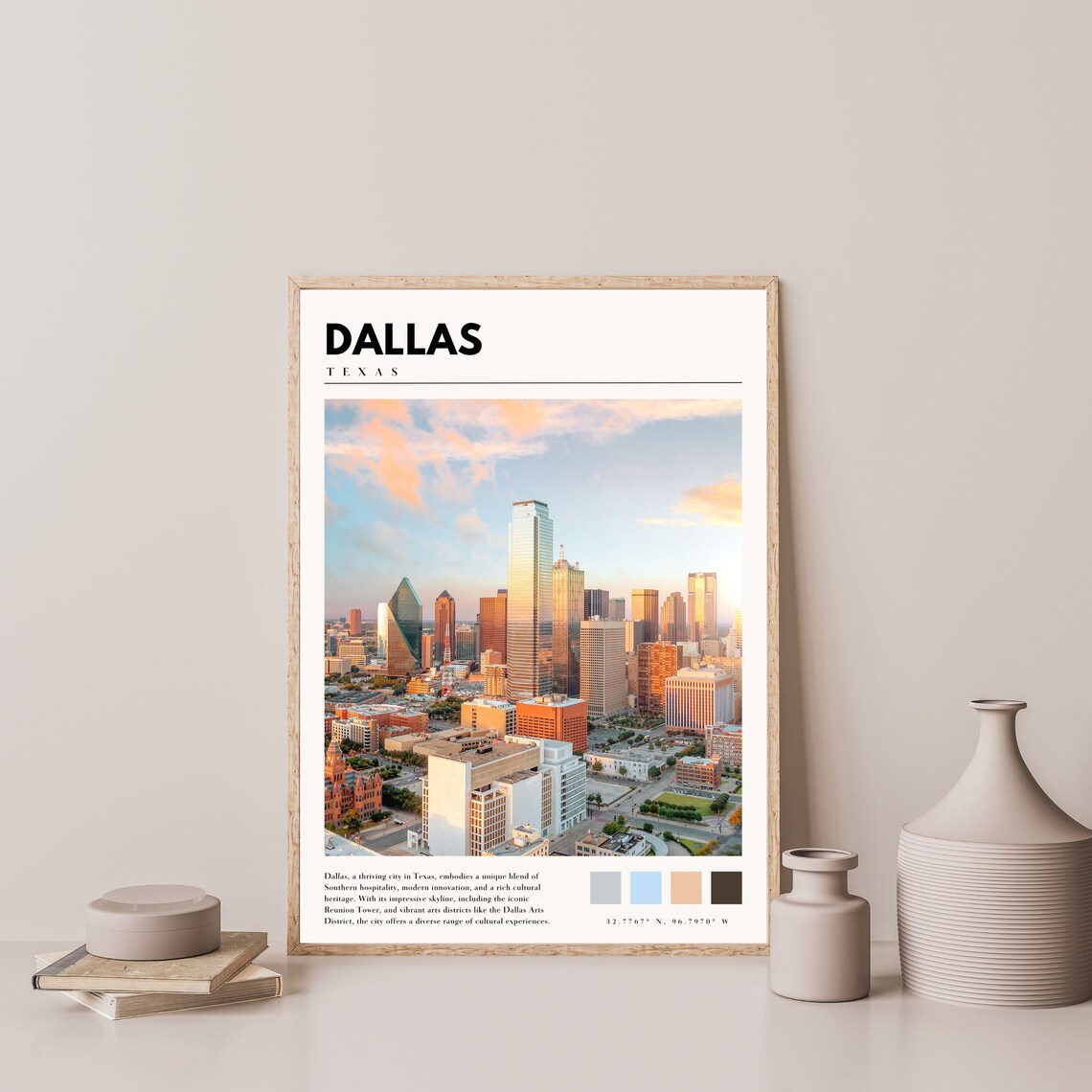 Dallas Downtown, Texas Travel Poster, City View - Image 4