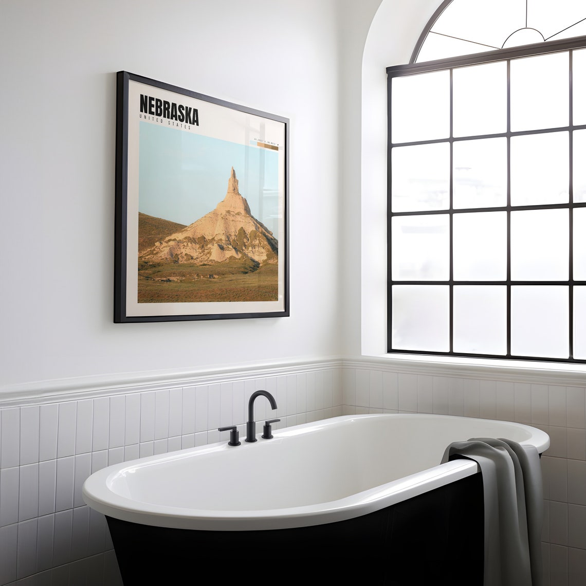 Nebraska Chimney Rock Prairie Monument in Morning Light Poster - Image 2