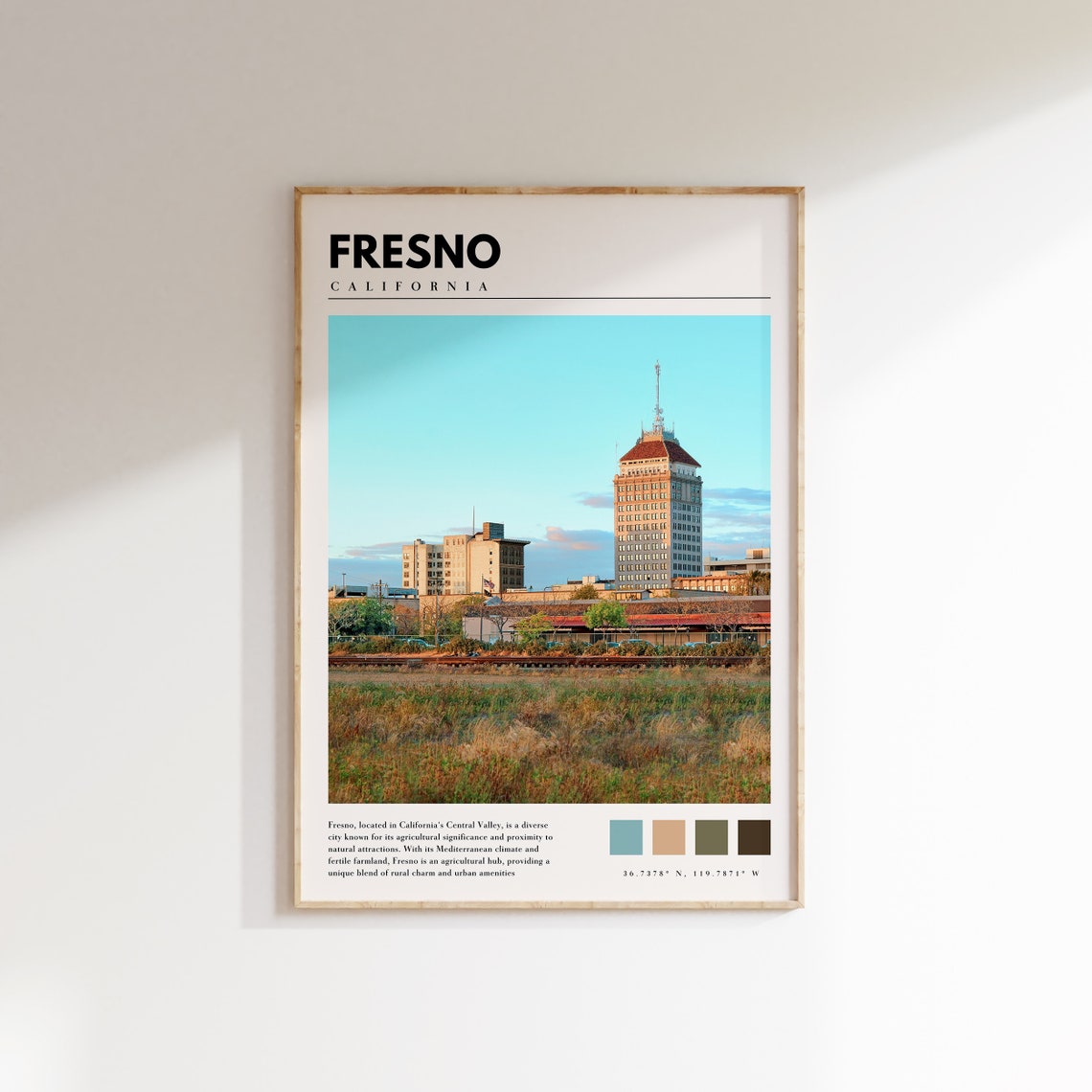 Fresno Wall Print Fresno California Poster Fresno City Wall Art Fresno Photo California Travel Print P 135