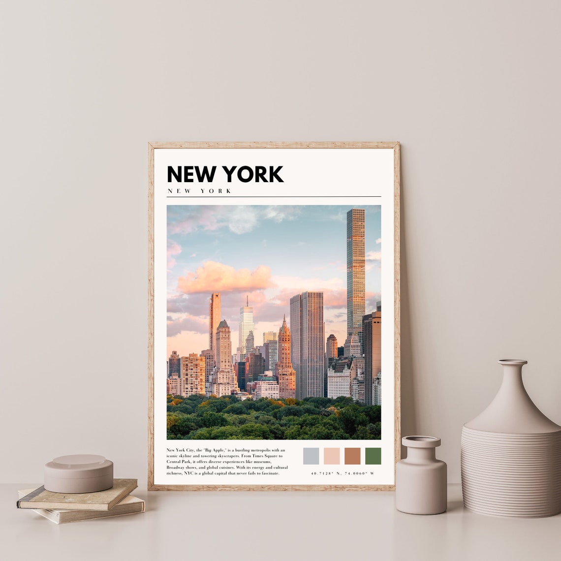 New York City Sunset Skyline Rising Over Central Park Poster - Image 4