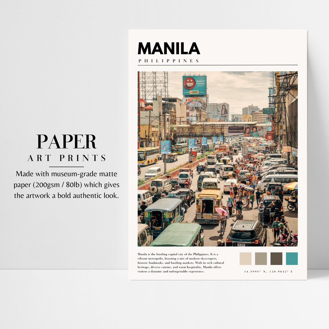 Manila Philippines Travel Poster, City Wall Print - Image 3