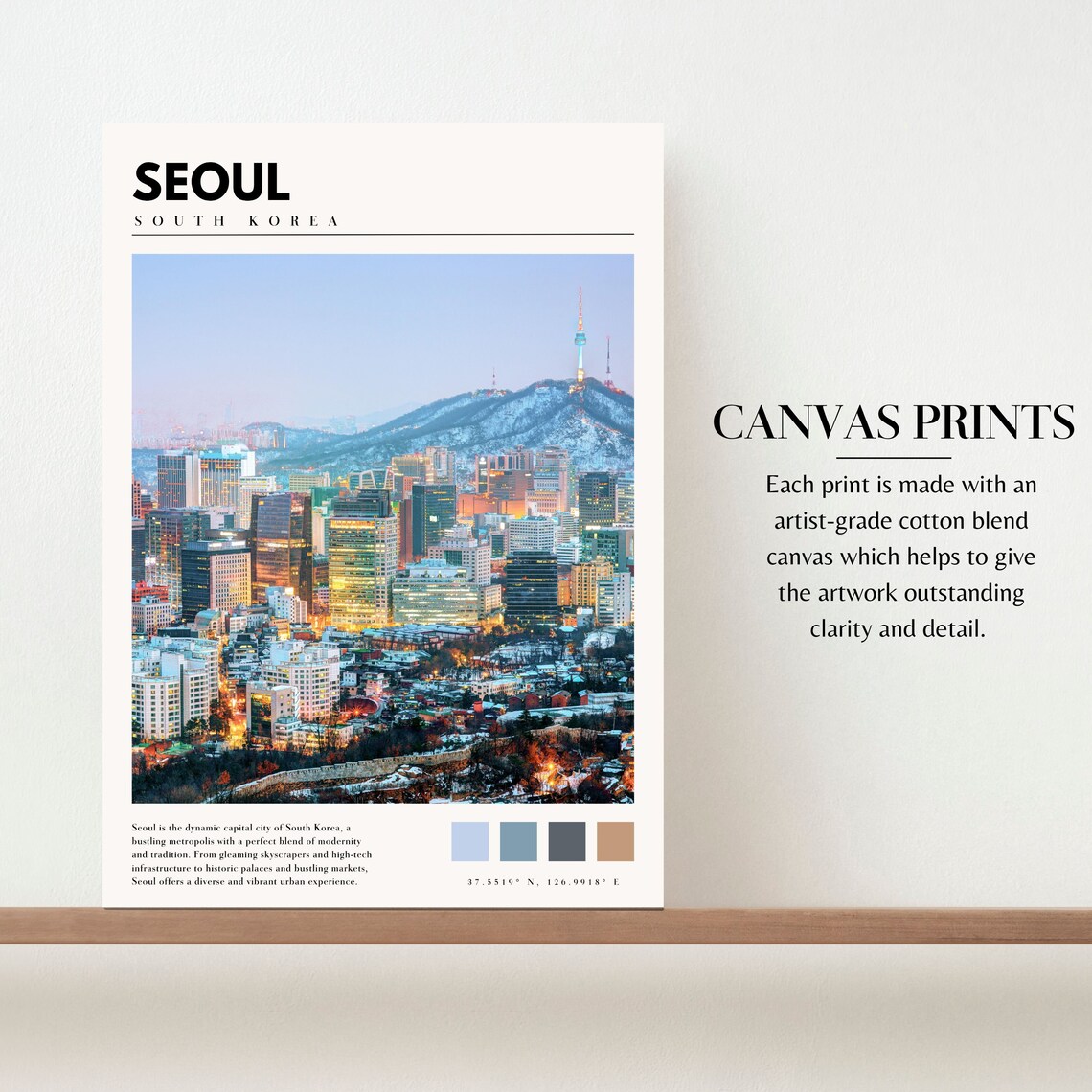 Seoul South Korea N Seoul Tower Namsan Winter Dusk City Poster - Image 2