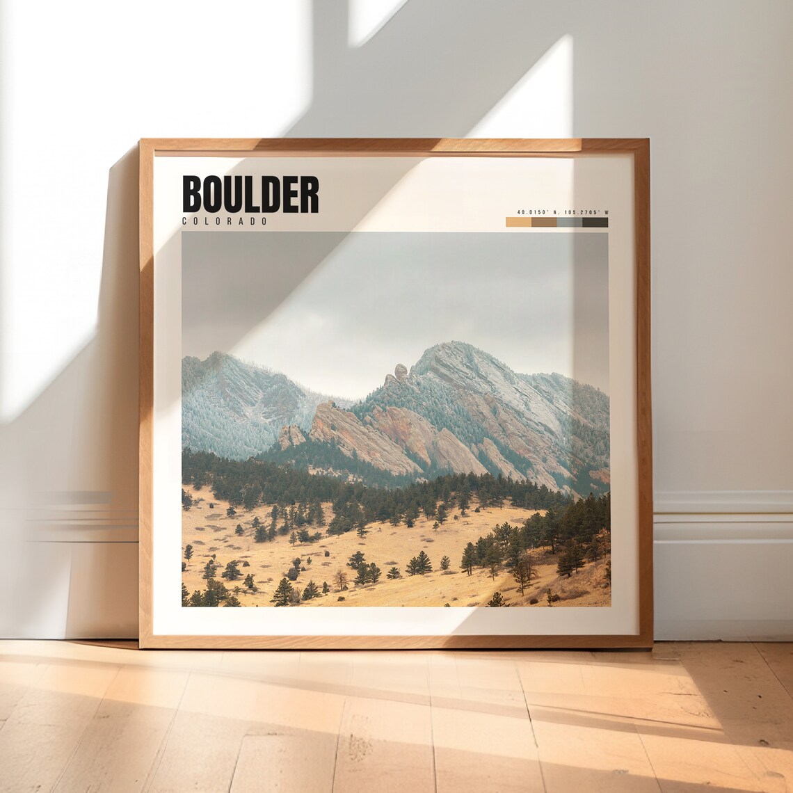 Boulder Colorado Travel Poster, Wall Art Print