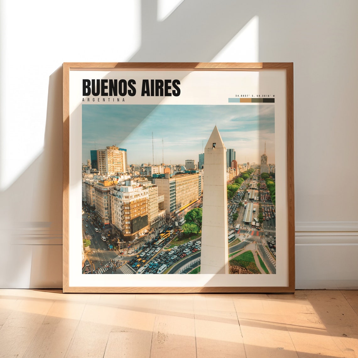 Buenos Aires Poster with Obelisco and Avenida 9 de Julio View