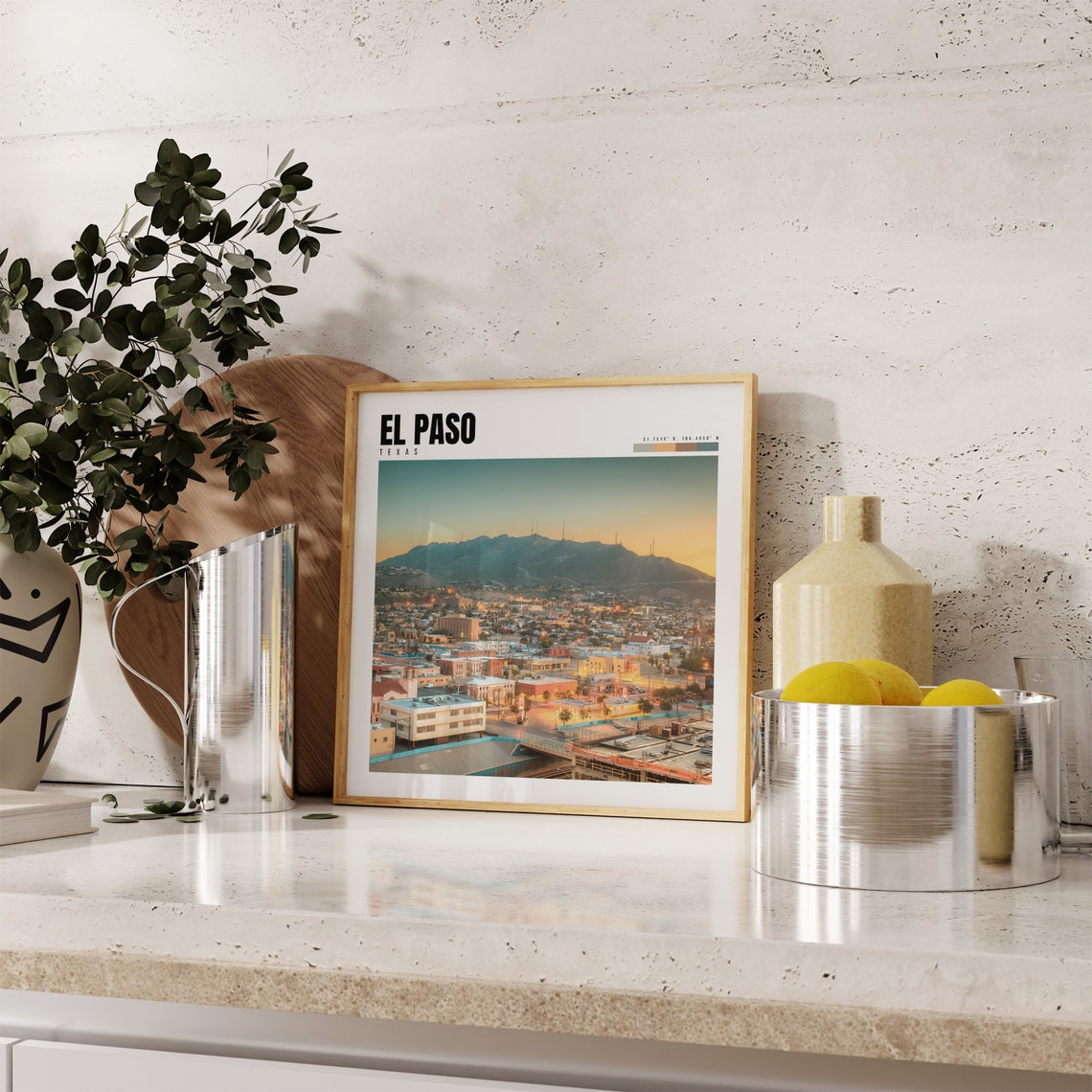 El Paso Texas Downtown Skyline Franklin Mountains Sunset Poster - Image 4