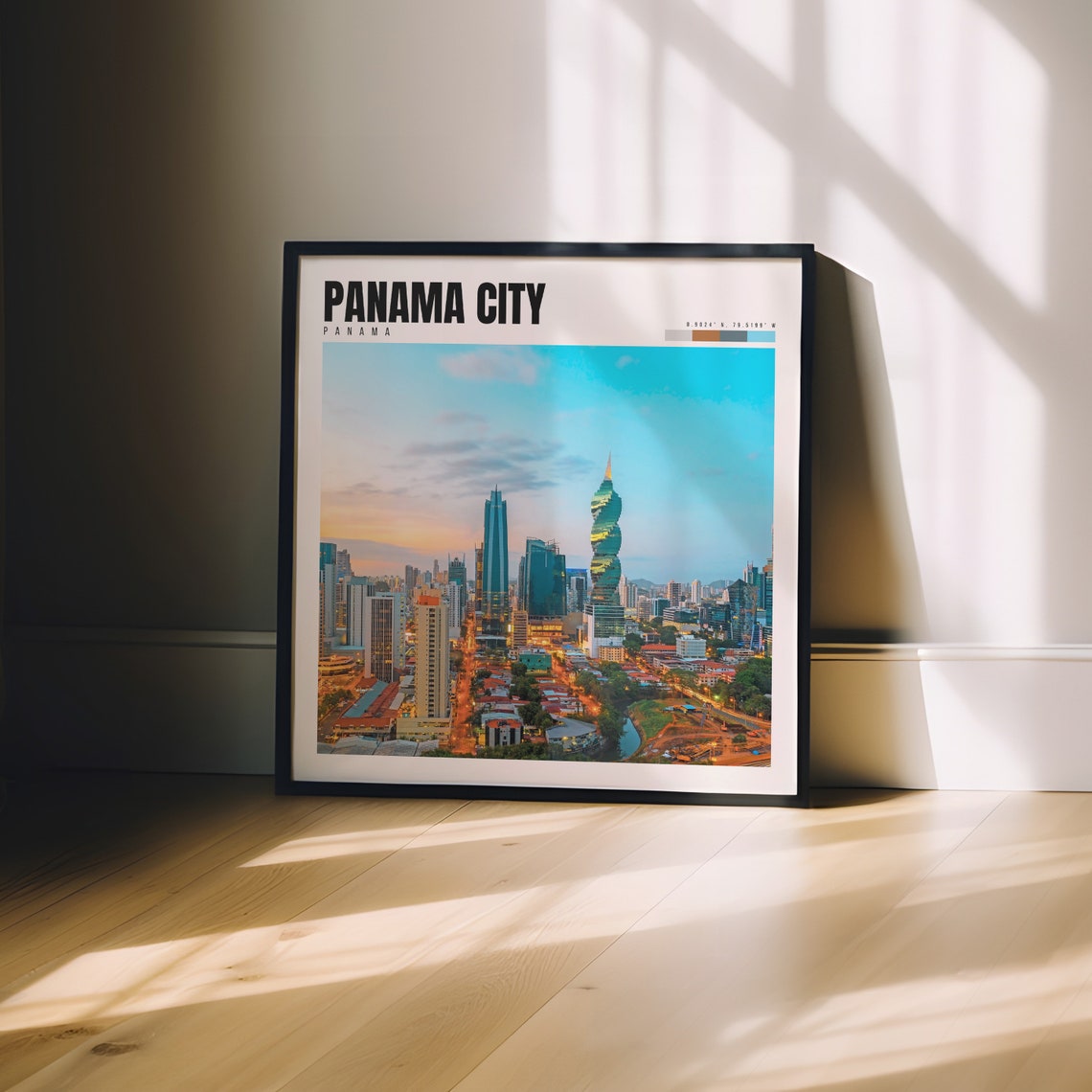 Panama City Panama Sunset Skyline with the Twisted Tower Poster - Image 3