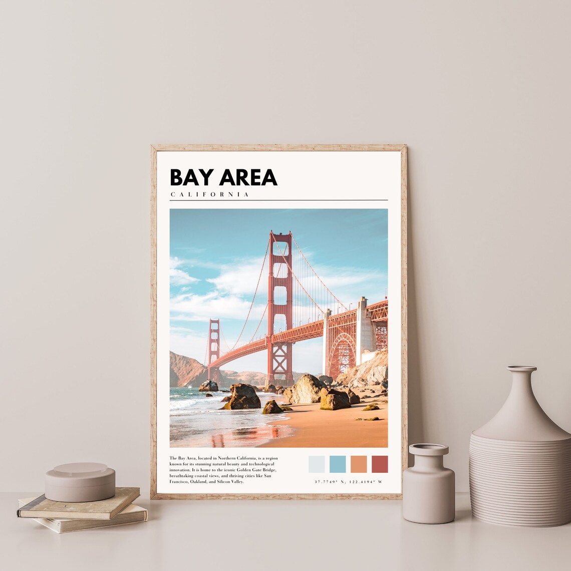 San Francisco Golden Gate Bridge, Bay Area Travel Poster - Image 4