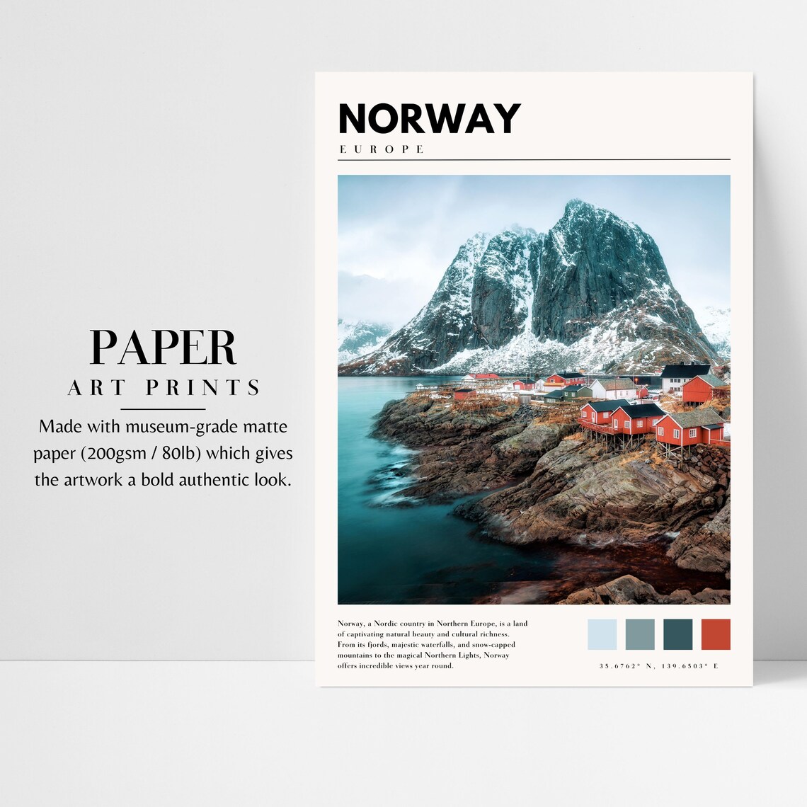 Norway Travel Poster, European Wall Art Print - Image 3